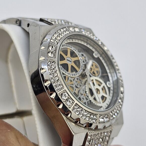 Guess Reveal Women's Watch 38MM Gray Dial Gray Bracelet Band 5.75" New Battery - Picture 5 of 11